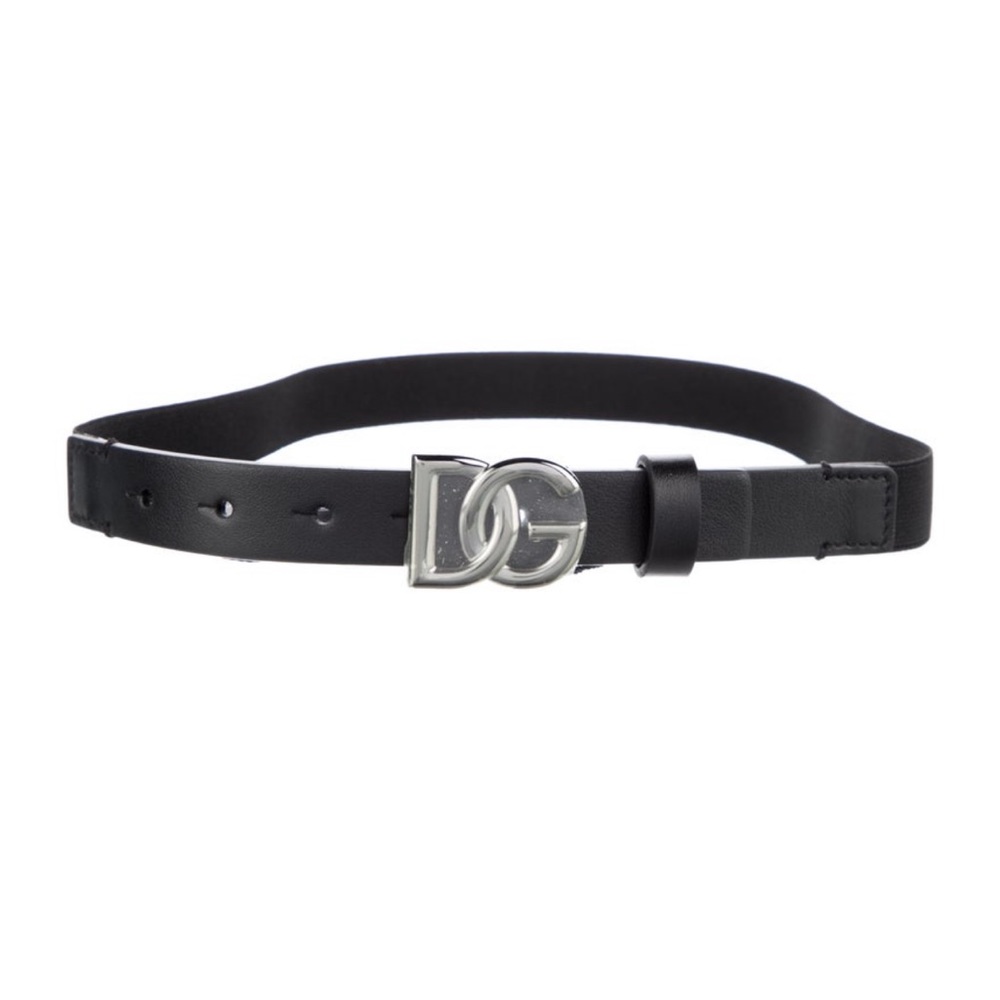 Dolce & Gabbana DG Logo Black Leather Belt like New